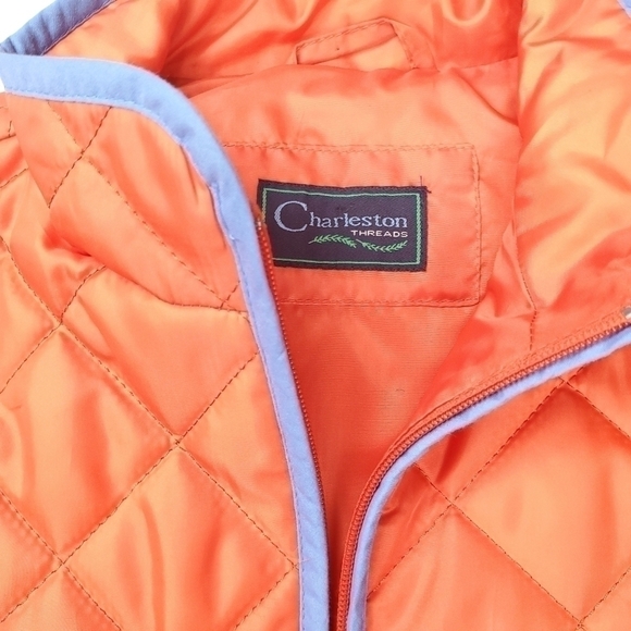 Charleston Threads Orange Blue Light Puffer Vest S - Picture 9 of 10